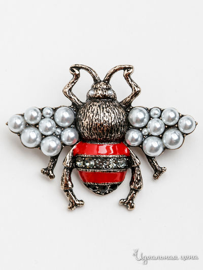 Брошь PATRICIA  BRUNI, цвет красный, бронзовый