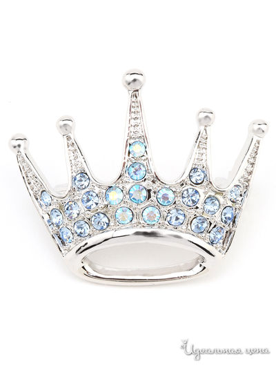 Брошь PATRICIA  BRUNI, цвет голубой, серебряный