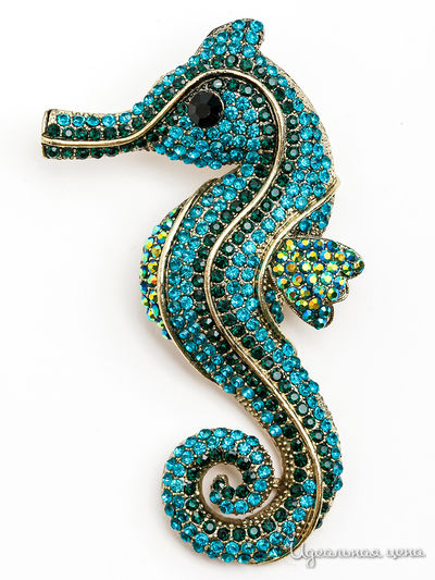 Брошь PATRICIA  BRUNI, цвет синий, бронзовый