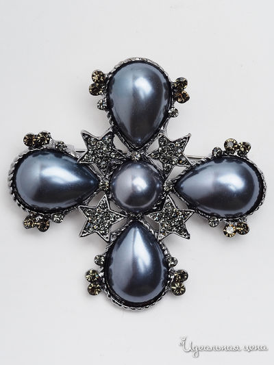 Брошь PATRICIA  BRUNI, цвет серый