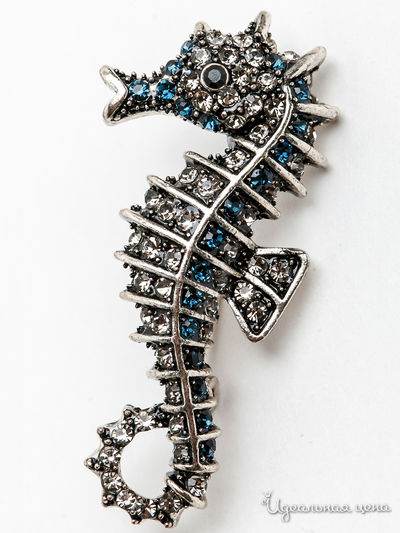 Брошь PATRICIA  BRUNI, цвет синий, серебряный