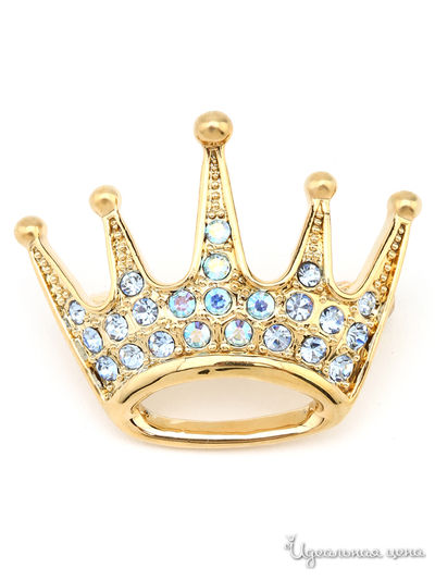 Брошь PATRICIA  BRUNI, цвет голубой, золотой