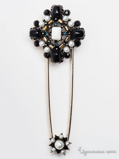 Брошь PATRICIA  BRUNI, цвет белый, черный