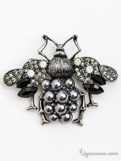 Брошь PATRICIA  BRUNI, цвет черный, серебряный