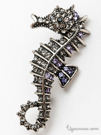 Брошь PATRICIA  BRUNI, цвет сиреневый, серебряный