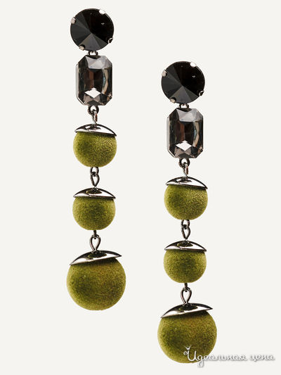 Серьги PATRICIA  BRUNI, цвет зеленый