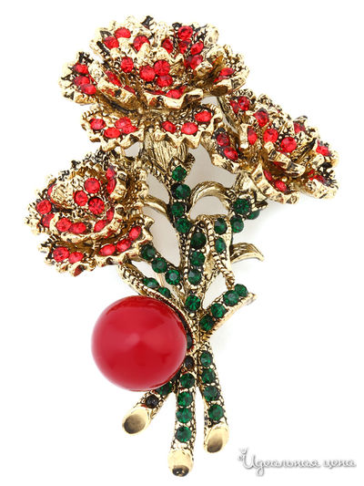 Брошь PATRICIA  BRUNI, цвет красный