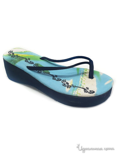 Шлепанцы БРИС, цвет черный, голубой