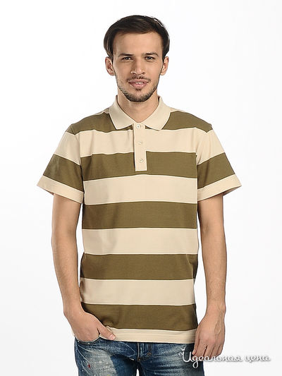 поло AlbertoMoretti&Windsor, цвет цвет хаки / серая полоска