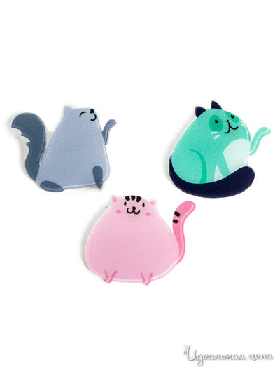 Брошь, 3 шт Bradex, цвет розовый, серый, голубой