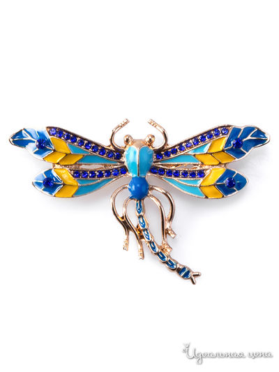 Брошь Bradex, цвет голубой, желтый