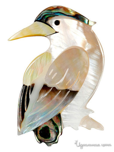 Брошь Bradex, цвет белый, бежевый, серый