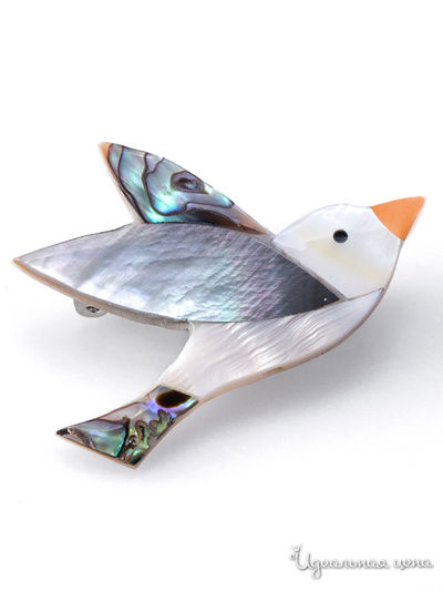 Брошь Bradex, цвет белый, серый