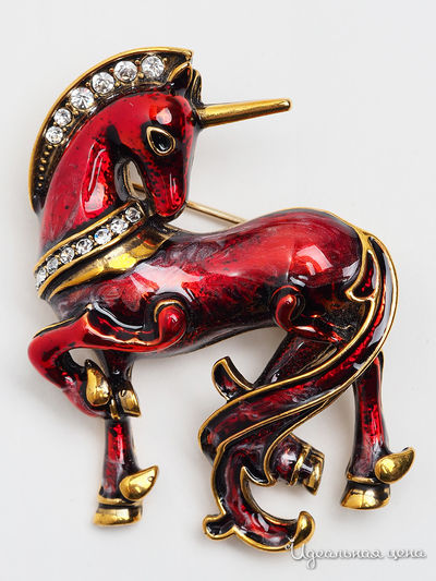 Брошь Beatrici Lux, цвет красный