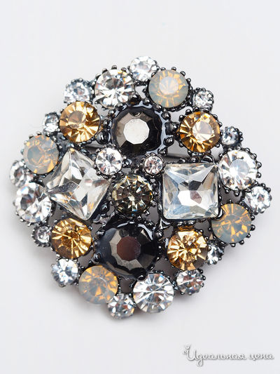 Брошь Beatrici Lux, цвет серый