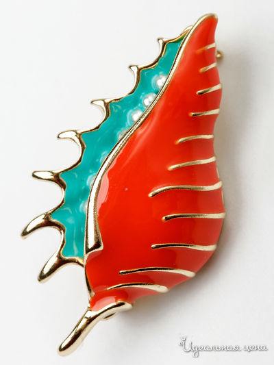 Брошь Beatrici Lux, цвет коралловый