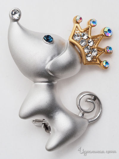 Брошь Fransua Ardy, цвет серый