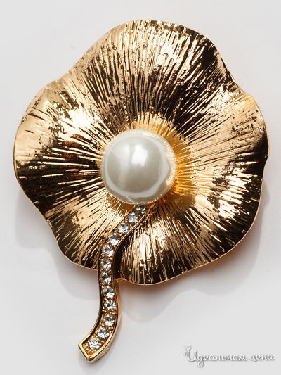 Брошь Fransua Ardy, цвет белый, золотой