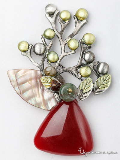 Брошь Fransua Ardy, цвет красный