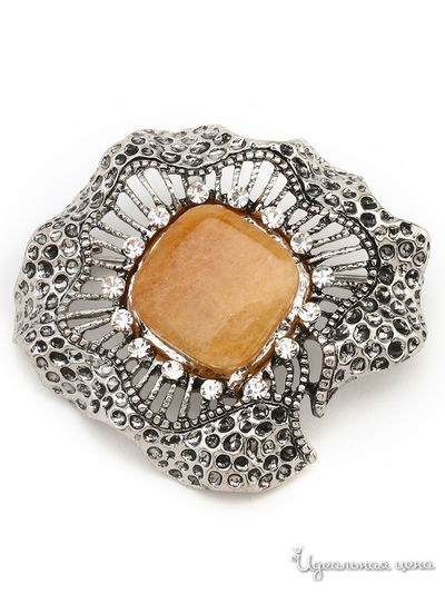 Брошь Fransua Ardy, цвет серебряный, бежевый