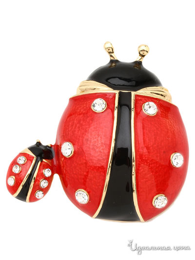 Брошь Fransua Ardy, цвет красный, черный