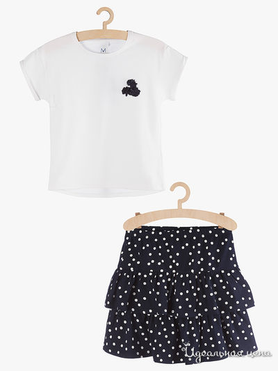 Комплект: футболка, юбка 5.10.15, цвет белый