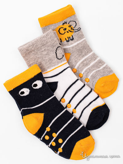 Комплект носков, 3 пары 5.10.15, цвет серый