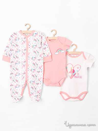 Комплект: боди 2 штуки, комбинезон 5.10.15, цвет белый