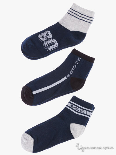 Комплект носков, 3 пары 5.10.15, цвет темно-синий