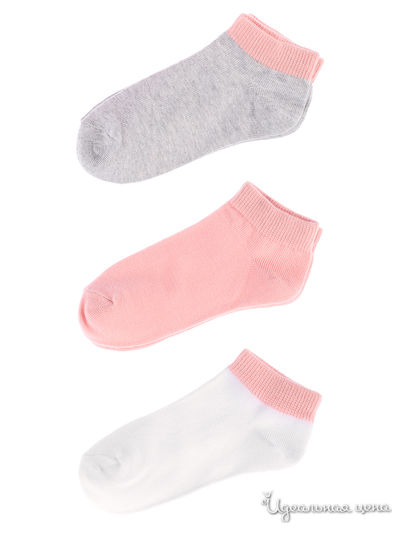 Комплект носков, 3 пары 5.10.15, цвет розовый