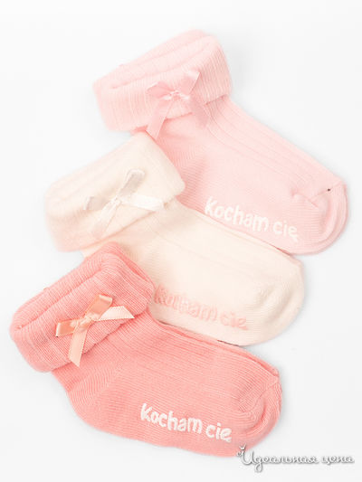 Комплект носков, 3 пары 5.10.15, цвет розовый