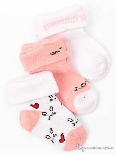 Комплект носков, 3 пары 5.10.15, цвет белый