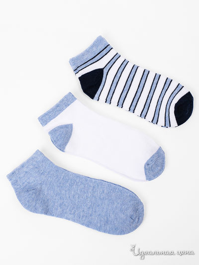 Комплект носков, 3 пары 5.10.15, цвет голубой