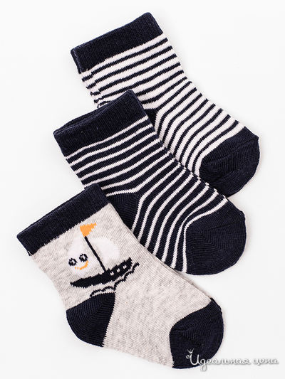 Комплект носков, 3 пары 5.10.15, цвет серый