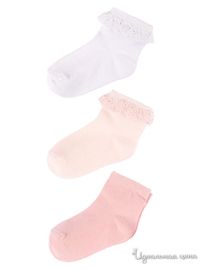 Комплект носков, 3 пары 5.10.15, цвет розовый