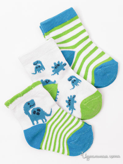 Комплект носков, 3 пары 5.10.15, цвет зеленый
