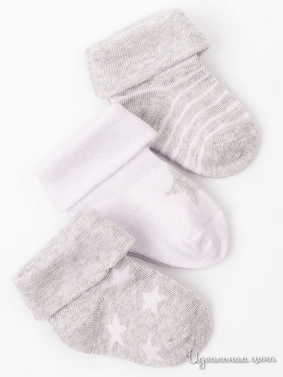 Комплект носков, 3 пары 5.10.15, цвет серый