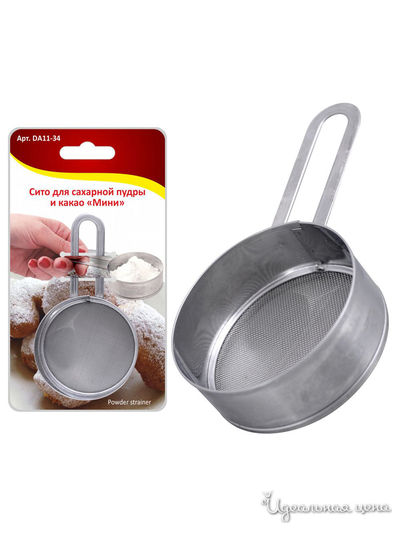 Сито для сахарной пудры и какао, диаметр 6 см Мультидом, цвет в ассортименте