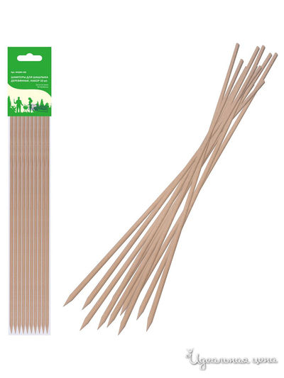 Шампуры для шашлыка деревянные, 10 шт Мультидом, цвет в ассортименте