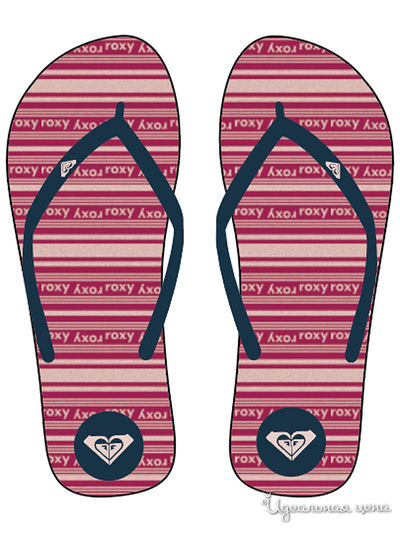 Шлепанцы Roxy, цвет бордовый