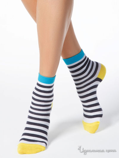 Носки CONTE, цвет белый, темно-серый