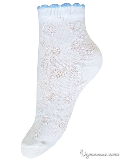 Носки БЧК, цвет белый, бледно-голубой