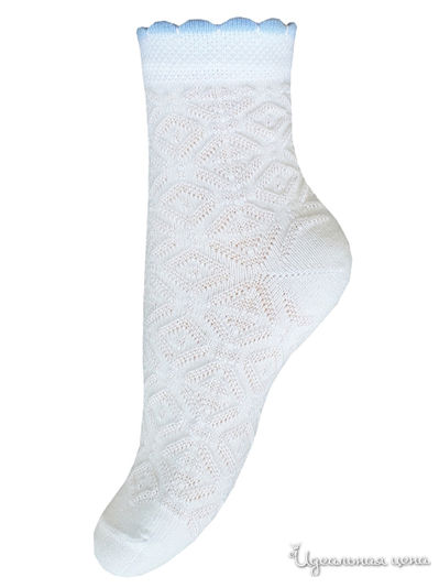 Носки БЧК, цвет белый, бледно-голубой