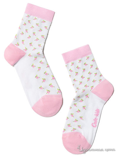 Носки CONTE, цвет белый, светло-розовый