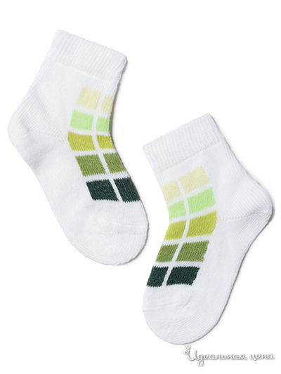Носки CONTE, цвет белый, салатовый