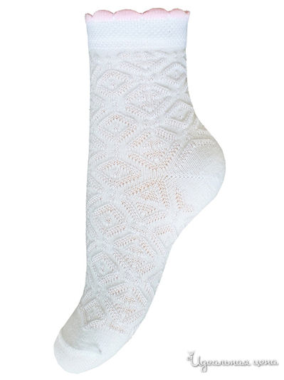 Носки БЧК, цвет белый, бледно-розовый