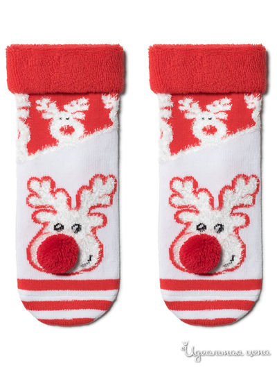 Носки CONTE, цвет белый, красный