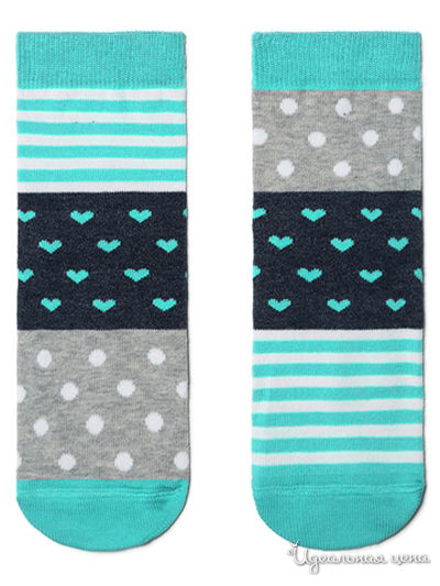 Носки CONTE, цвет серый, бирюзовый