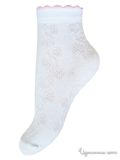 Носки БЧК, цвет белый, бледно-розовый