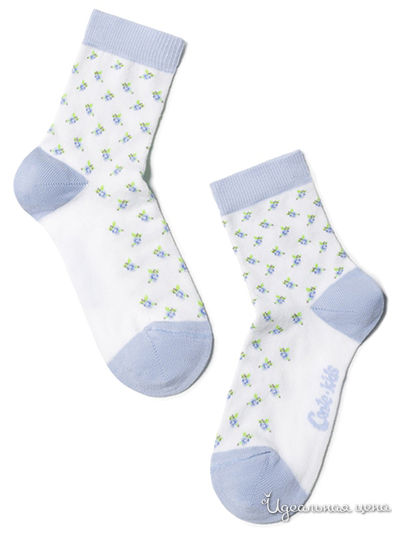 Носки CONTE, цвет белый, бледно-фиолетовый